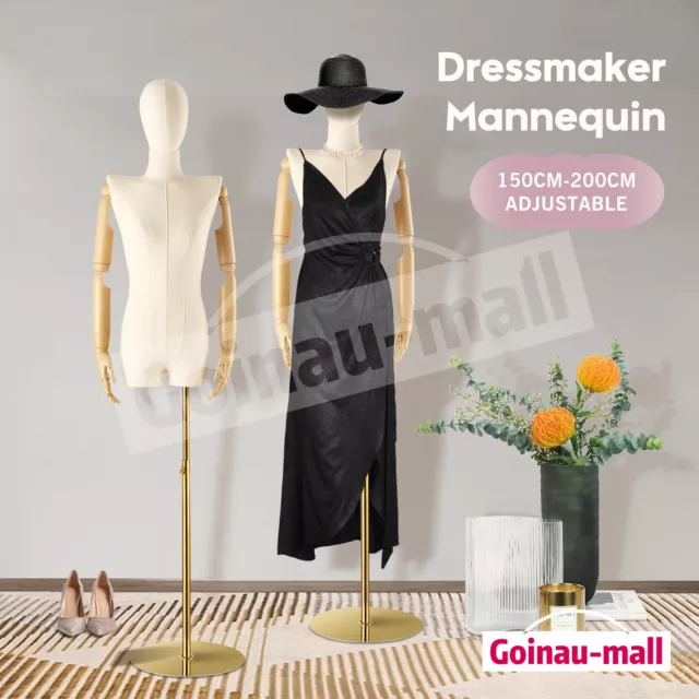 White Female Mannequin Dressmaker Stand Model Manikin Torso Dummy Display 200CM