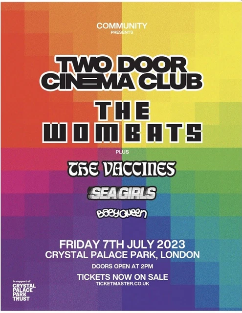 Community: Two Door Cinema Club Vaccines Wombats Newspaper Advert Poster 14x11 Community: Two Door Cinema Club Vaccines Wombats Newspaper Advert Poster 14x11