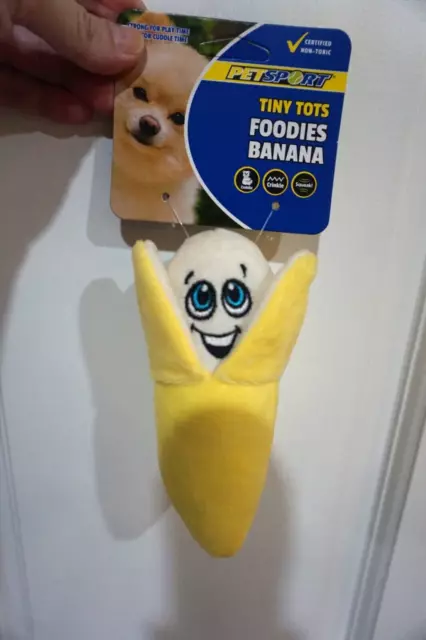 Nwt Petsport Dog Toy Tiny Tots Banana With Squeaker