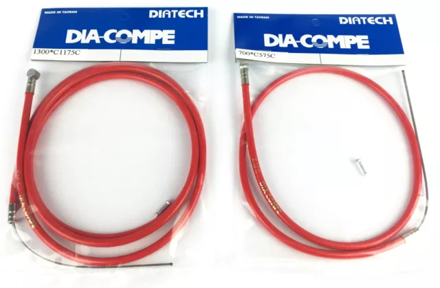 Dia-Compe BMX bicycle brake cable front and rear SET - RED