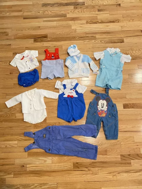 VTG Lot of Baby Boy Clothes 50's 60's 70's 80's nautical blue 3 mos - 4T