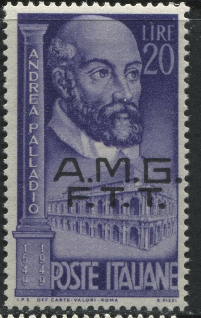 Italy overprinted Trieste 20 lire Andrea Palladio stamp mint o.g. hinged