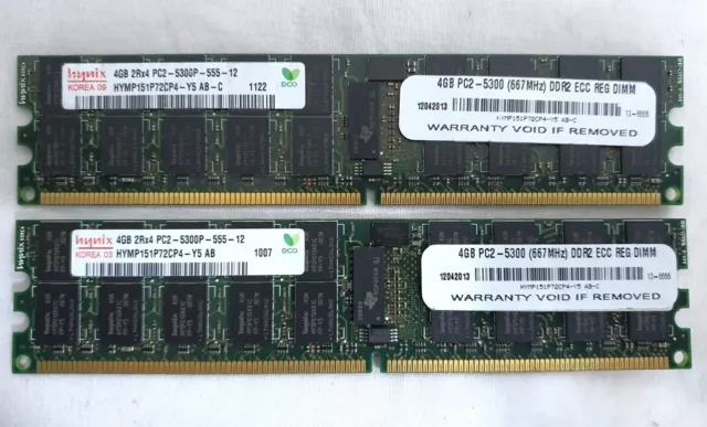 Hynix 8GB (2x4GB) PC2-5300P DDR2 667MHz Server Memory ECC Registered 240-pin