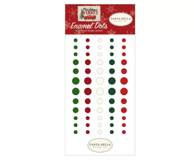 1 Pack of Carta Bella Paper CHRISTMAS MARKET Decorative Enamel Dots