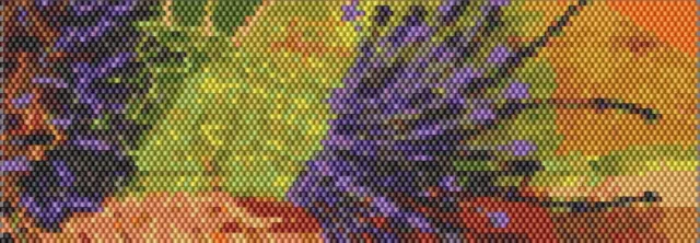 Patrón abstracto de brazalete floral con cuentas de peyote de Karen Zumbrun