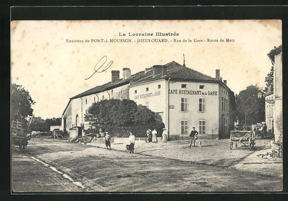 CPA Dieulouard, Rue de la Gare, Route de Metz