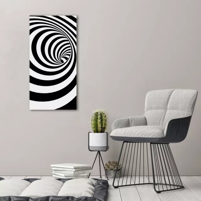 Tulup Image Sur Verre Acrylique Tableaux 50x100 - Spirale avec des rayures 2