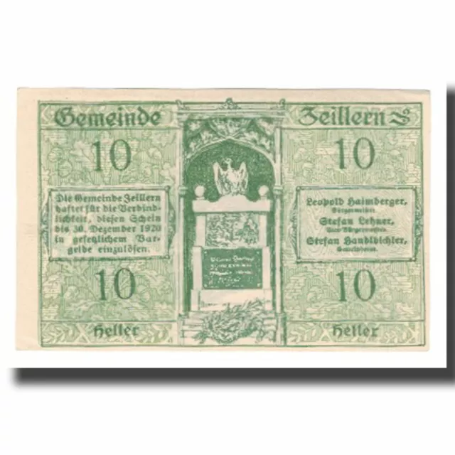 [#663388] Banknote, Austria, Zeillern, 10 Heller, paysage, 1920, 1920-12-30, AU(