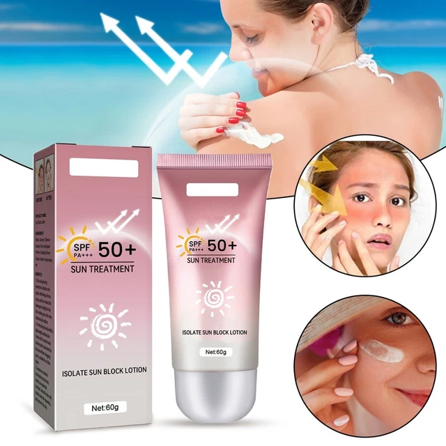 Lozione antisole crema solare isolamento UV spf 50+ per viso e C