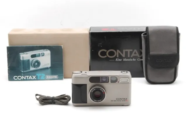 [ Near MINT− in Box ] Contax T2 Silver 35mm Point & Shoot Film Camera From JAPAN