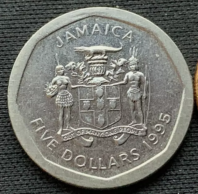 1995 Jamaica 5 Dollars Coin UNC   High grade Coin   #M187