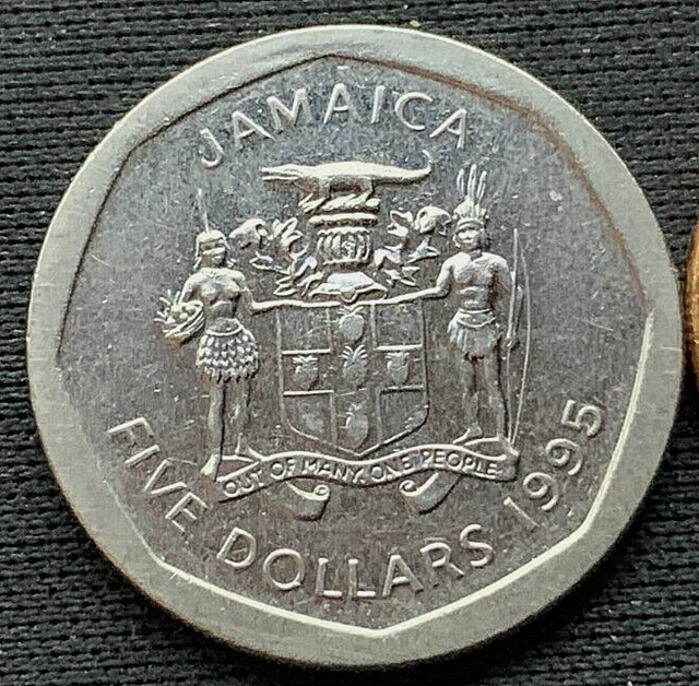 1995 Jamaica 5 Dollars Coin UNC   High grade Coin   #M187