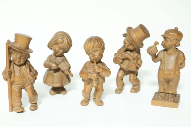 5 alte kleine geschnitzte Holzfiguren Holz Figur Schornsteinfeger Kinderfiguren 2
