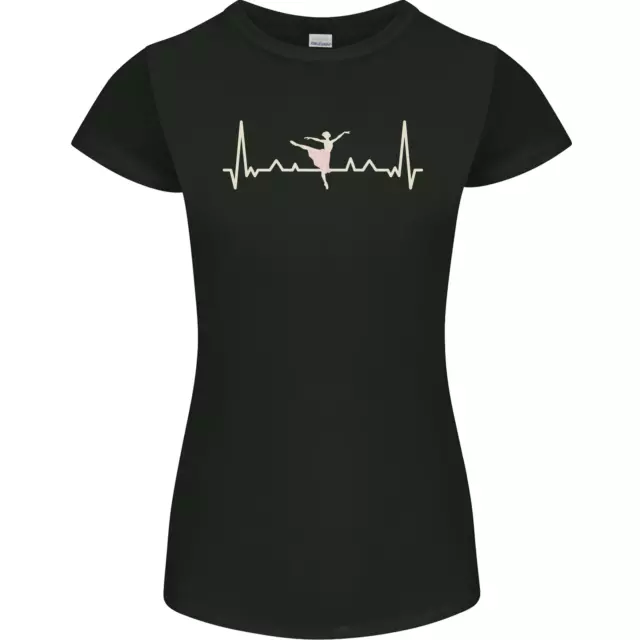 Ballerine Danseuse Ecg Danse Ballet Pulse Femmes Petite Coupe T-Shirt