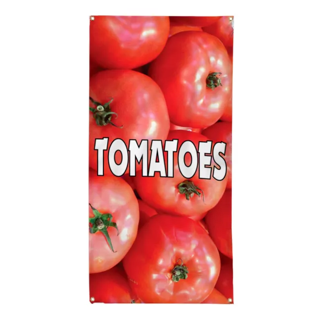 Vertical Vinyl Banner Multiple Sizes Tomatoes Food and Drink Business Outdoor