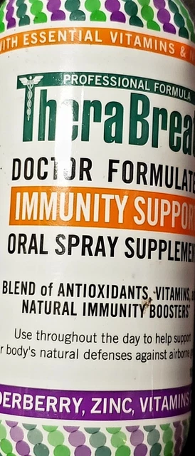 TheraBreath Immunity Support Oral Spray Supplement 10 oz Expires 01/2024