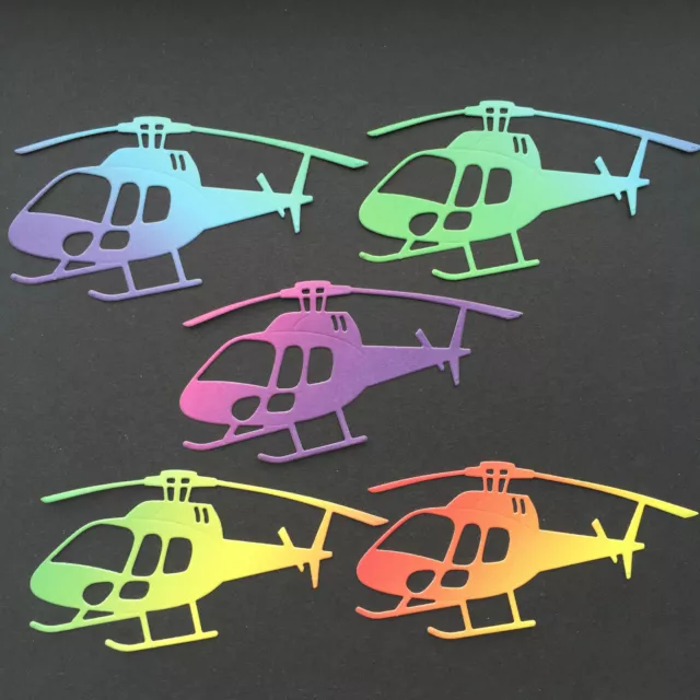 Helicopter Die Cuts - Various Colours in sets of 10. Card Making, Scrapbooking..