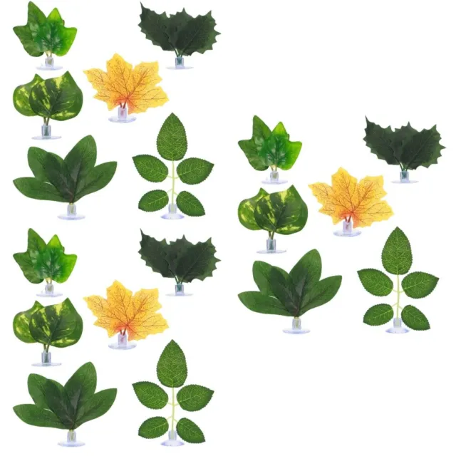 18 piezas Hojas de plástico para pecera para paisajismo plantas decoración alimentación agua