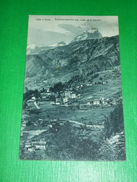 Cartolina Valle d' Aosta - Valtournanche ed il Cervino - Panorama 1928 **.