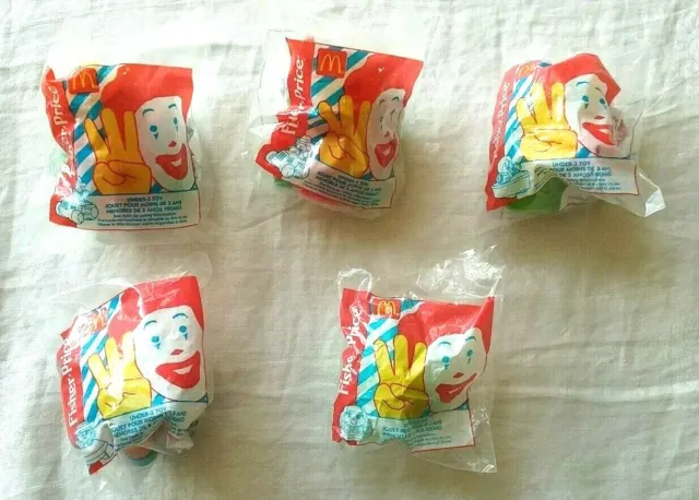 Lot of 5 1996 (1)-1997 (4) Fisher-Price McDonald's Happy Meal Toys  B14