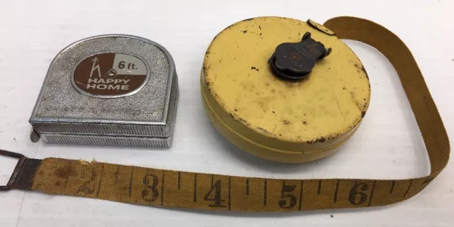 ANTIQUE CLOTH LUFKIN Tape Measure Roll Up Vintage Measuring Tape