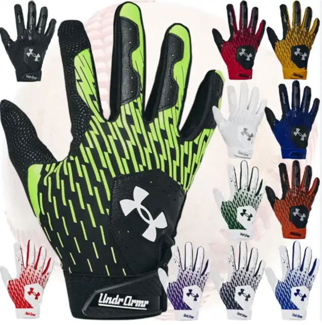 Under Armour Youth Boys Clean Up Baseball Batting Gloves New For 2024, #1378766