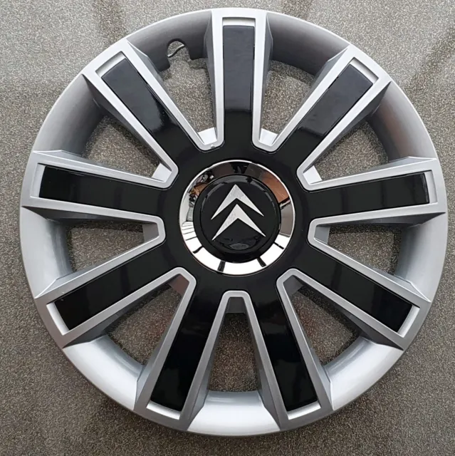 Black/Silver 15" wheel trims to fit Citroen Berlingo Mk3 (NOT RELAY VAN)