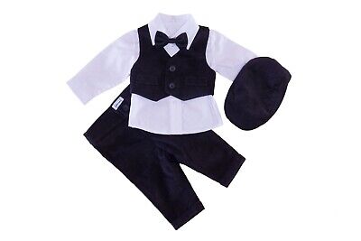 Baby Jungen Anzug Taufanzug Festanzug Schwarz Hochzeitsanzug 5 Teilig Taufset