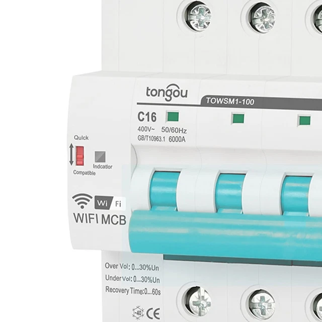 Disjoncteur intelligent TOWSM1 100 WIFI avec commande marche/arrêt en temps opp