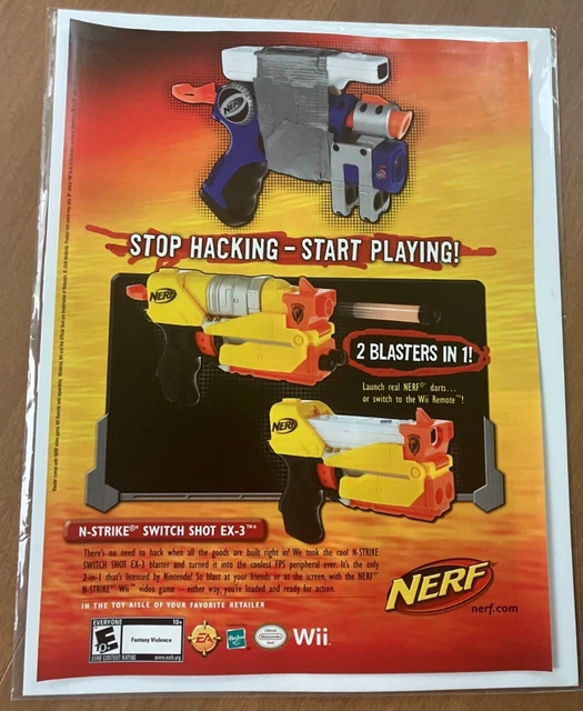 NERF N-Strike Switch Shot EX-3 - Vintage Gaming Print Ad / Poster / Wall Art