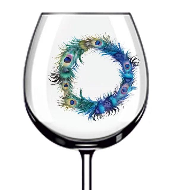 12x Peacock Feather Colourful Wine Glass Bottle Van Vinyl Sticker Decal a5159