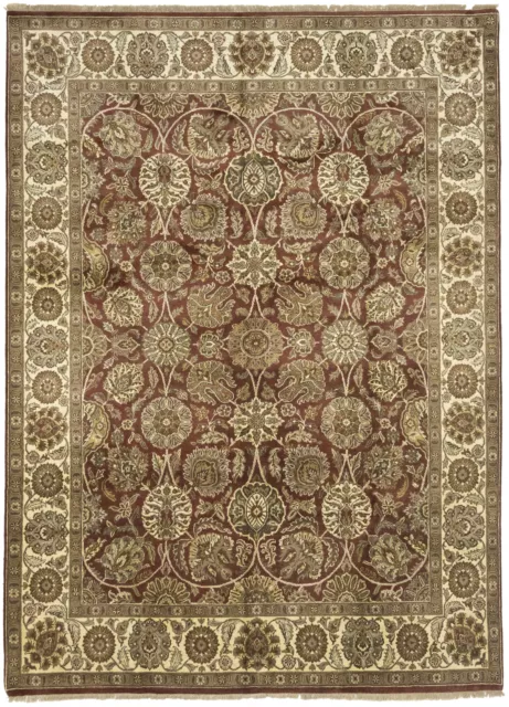 Thick Pile Handmade Floral Style 9X12 Agra Jaipur Oriental Rug Home Decor Carpet