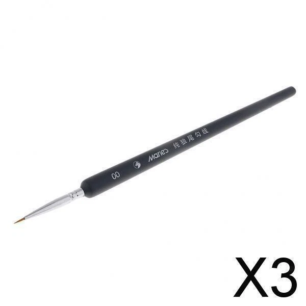 3X Pennello a punta tonda Nail Art Acquerello Pennello acrilico L.
