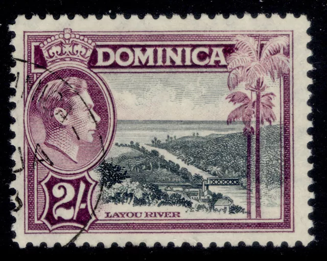 DOMINICA GVI SG106a, 2s slate & purple, FINE USED. Cat £17.