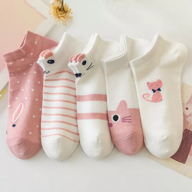 Harajuku Cotton Ankle Socks - Low Cut Short Sock Women Fashion Socks 5pairs Sets