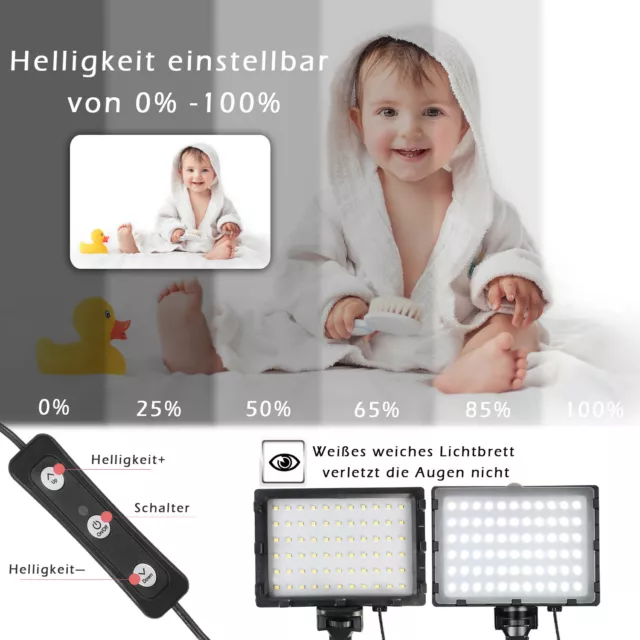 2 Stück 60 LED Videoleuchte Videolicht mit stative für DSLR Kamera Camcoder Pro. 3