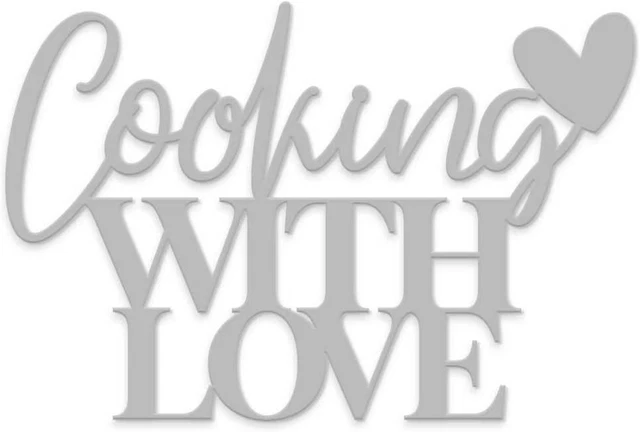 Scritta Decorativa 'La Cucina è Il Cuore Della Casa' - Legno MDF 40x30 Cm - Foto 8