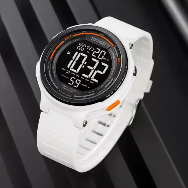 UNISEX Womens Mens Girls Digital LED Waterproof Sport Watch Grey UK 2024