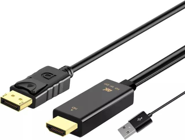 1.8M/6FT HDMI to Displayport Cable Adapter 4K@60Hz, T Tersely High Speed Gold...