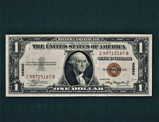 $1.00 1935A Silver Certificate "Hawaii ZB-Block"-Better Block & Nice Crisp(VF+)