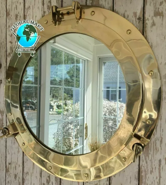 Nautisch Messing 20 " Bullauge Fenster Gesicht Spiegel Schiff Dekoration / Heim