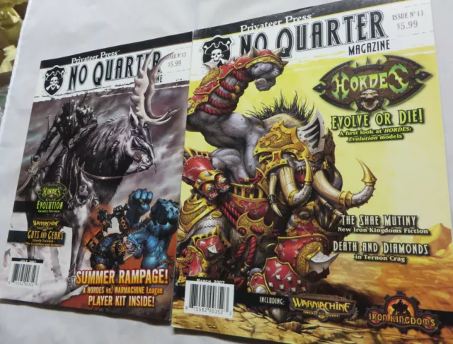Warmachine Hordes privateer press No Quarter issue 11 & 13 evolve or die