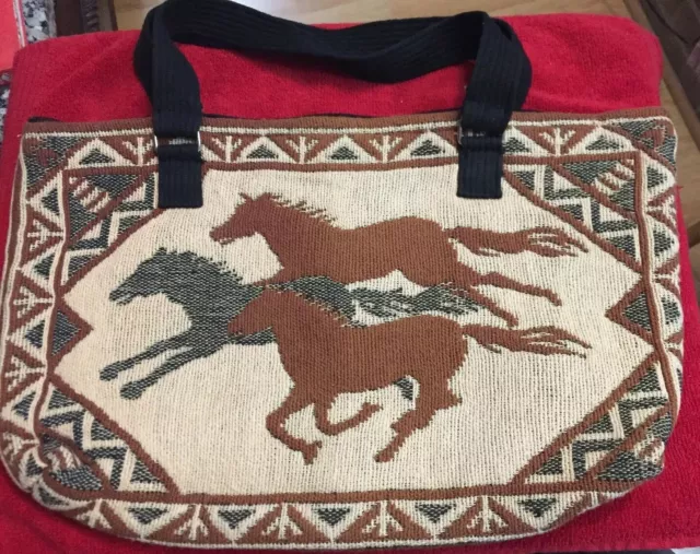 Cotton Stencil Purse- Wild Horses — El Paso Saddleblanket