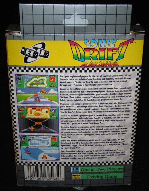 SEGA GAME GEAR SONIC DRIFT RACING PAL SOLO