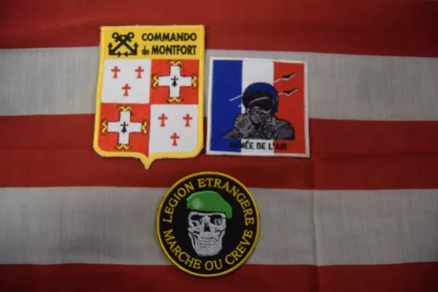 Lot 3 écussons militaires patch armée de l'Air insigne commando Légion étrangère