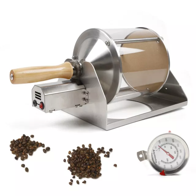 Home Coffee Bean Roaster Roasting Machine 30R/MIN Using Gas Burner 400 grams