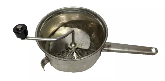 Foley Hand-Crank Food Mill #101 2 Quart Stainless Vintage Ricer Masher Strainer