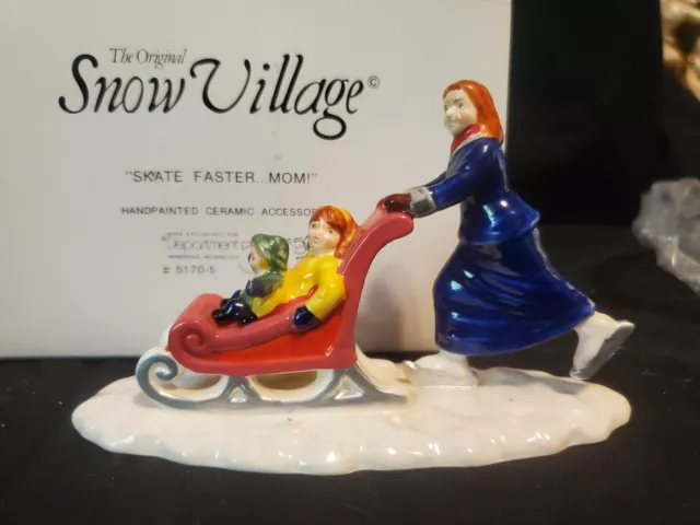 Dept 56 Snow Village Skate Faster...Mom! -  Christmas  Village Accessory  51705