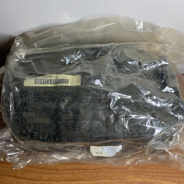 Military Army Chemical Protective Suit Sealed~Sz Medium Camouflage 1992