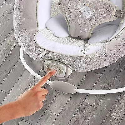 Ingenuity InLighten Baby Bouncer Seat, Light Up Toy Bar, Bunny Tummy Time 3